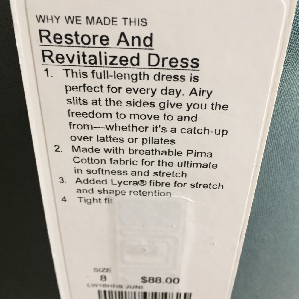 NWT lululemon Restore & revitalize dress juniper - Picture 4 of 5